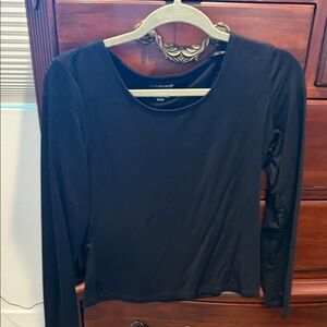 Adrienne Vittadini Classic Black Long Sleeve Tee